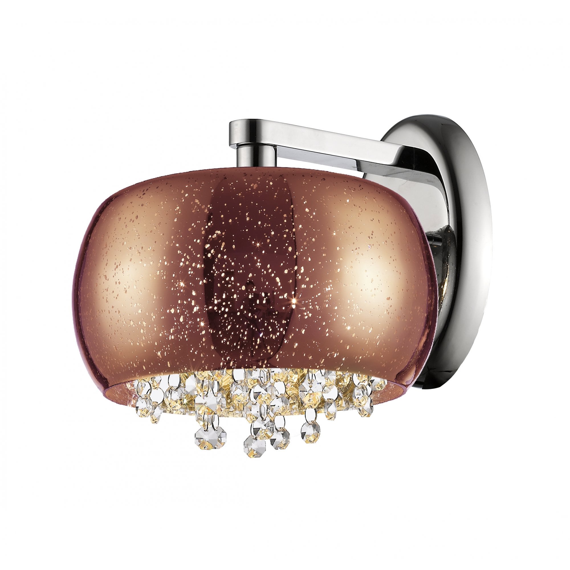 PGH1802/01/WB/CU Luna 1 Light Wall Light Copper Crystal