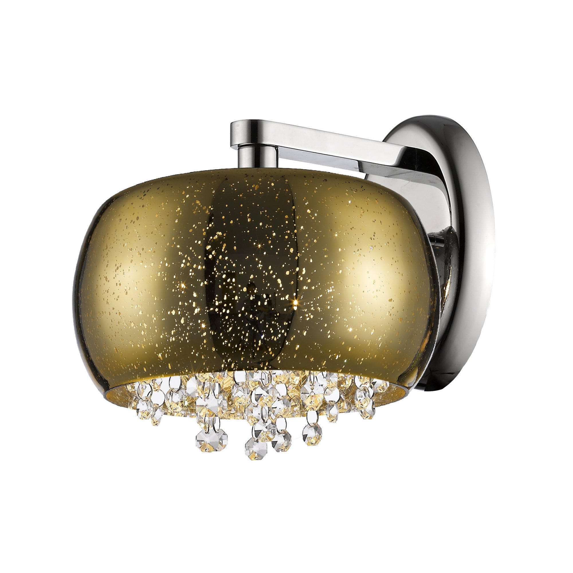 PGH1802/01/WB/G Luna 1 Light Wall Light Gold Crystal
