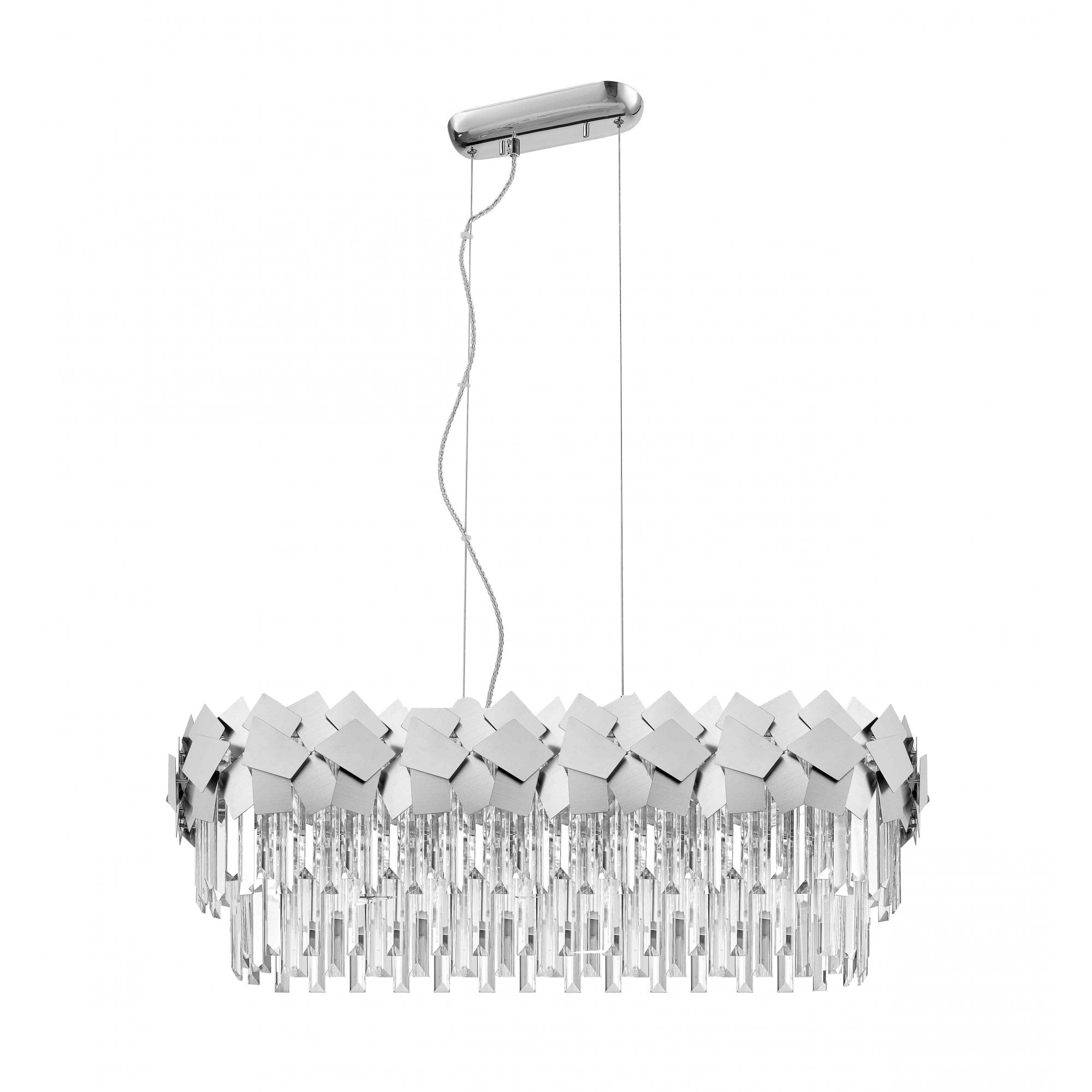 CF1929/06/OBL/CH Celine 6 Light Pendant Chrome Crystal