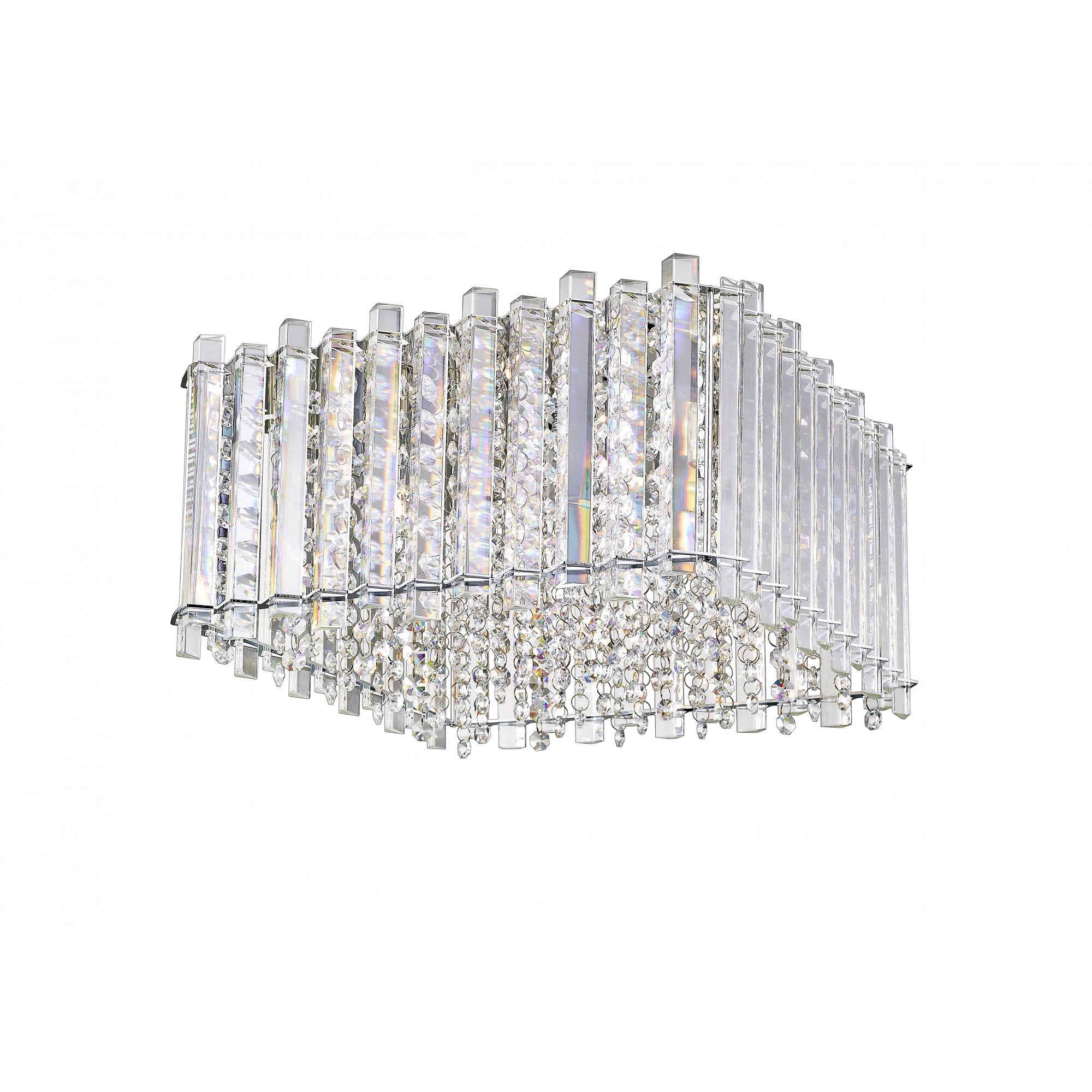 CFH1812/04/M/PL/CH Clara 4 Light Flush Ceiling Light Chrome Crystal