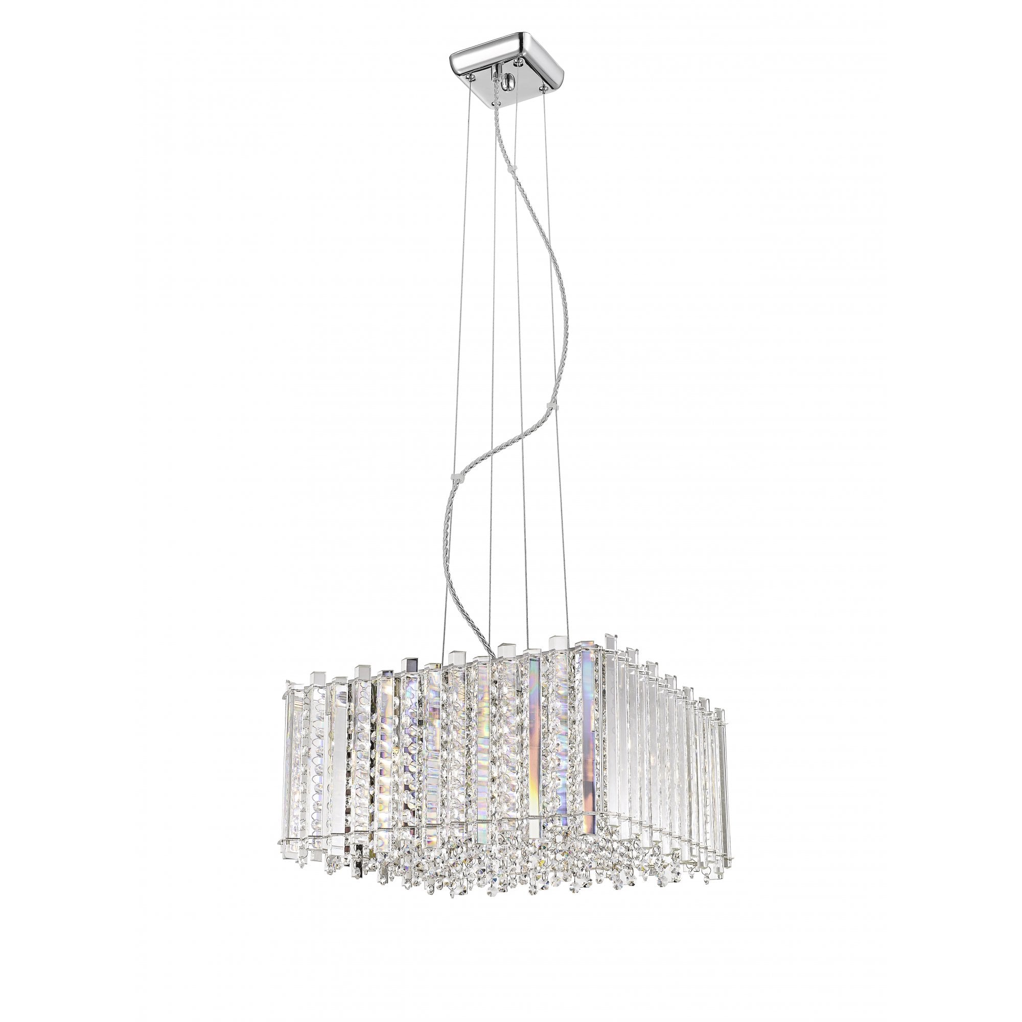 CFH1812/05/L/CH Clara 5 Light Pendant Chrome Crystal