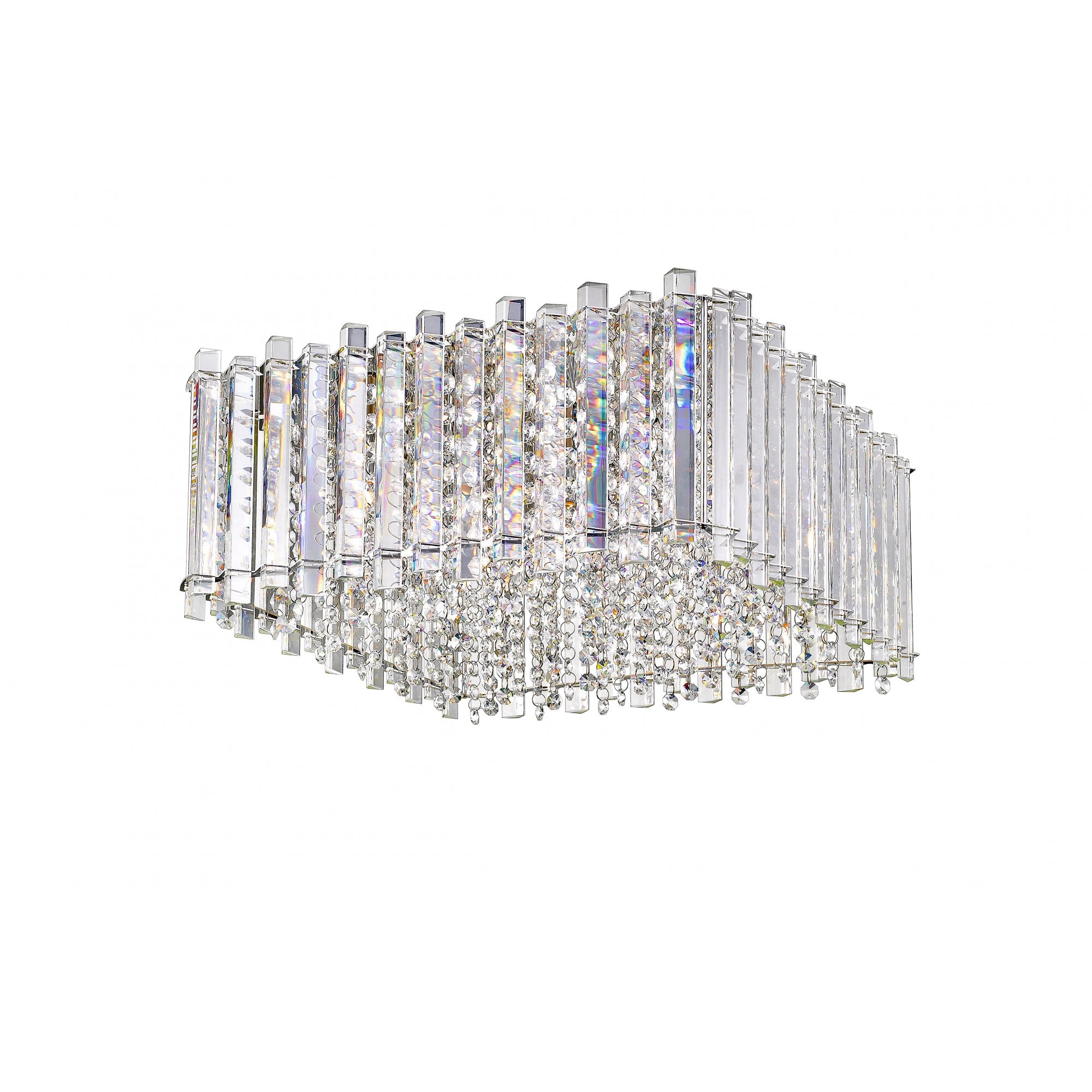 CFH1812/05/L/PL/CH Clara 5 Light Flush Ceiling Light Chrome Crystal