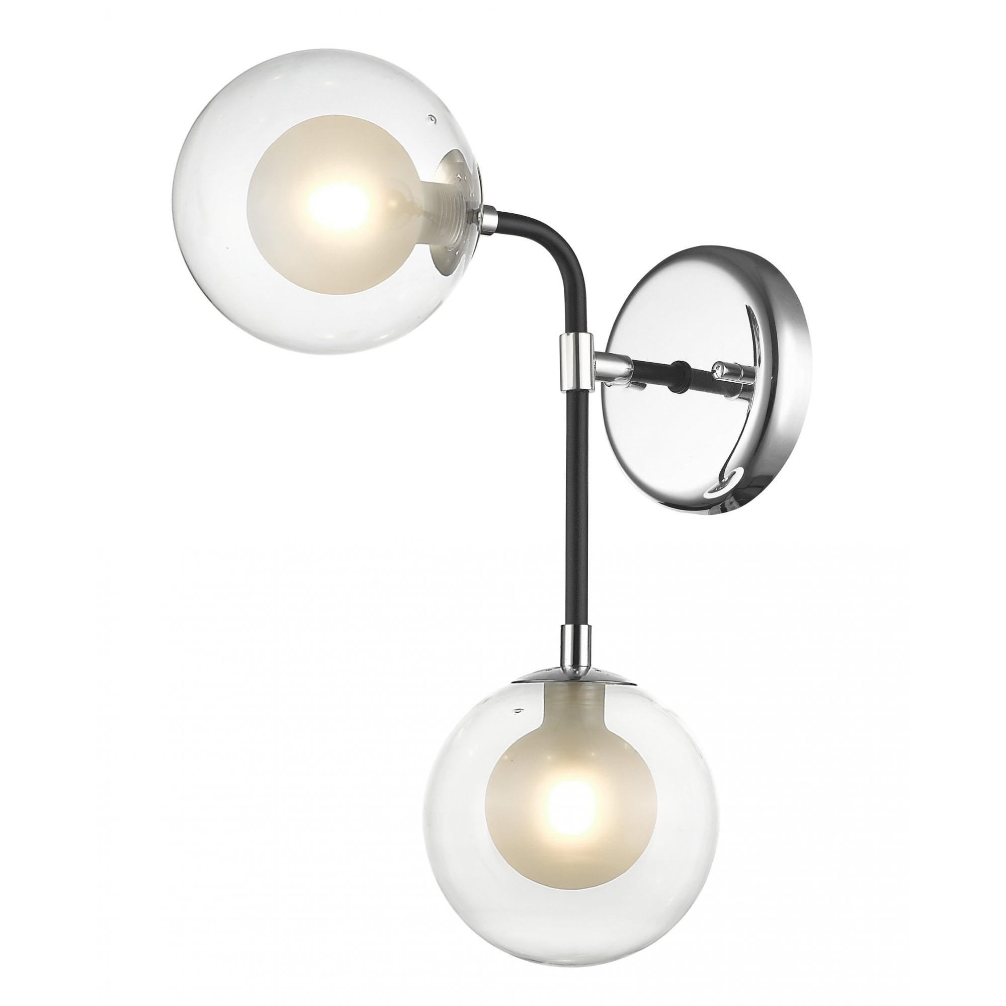 PGH1806/2/WB/CH/MBLK Remy 2 Light Wall Light Chrome Black