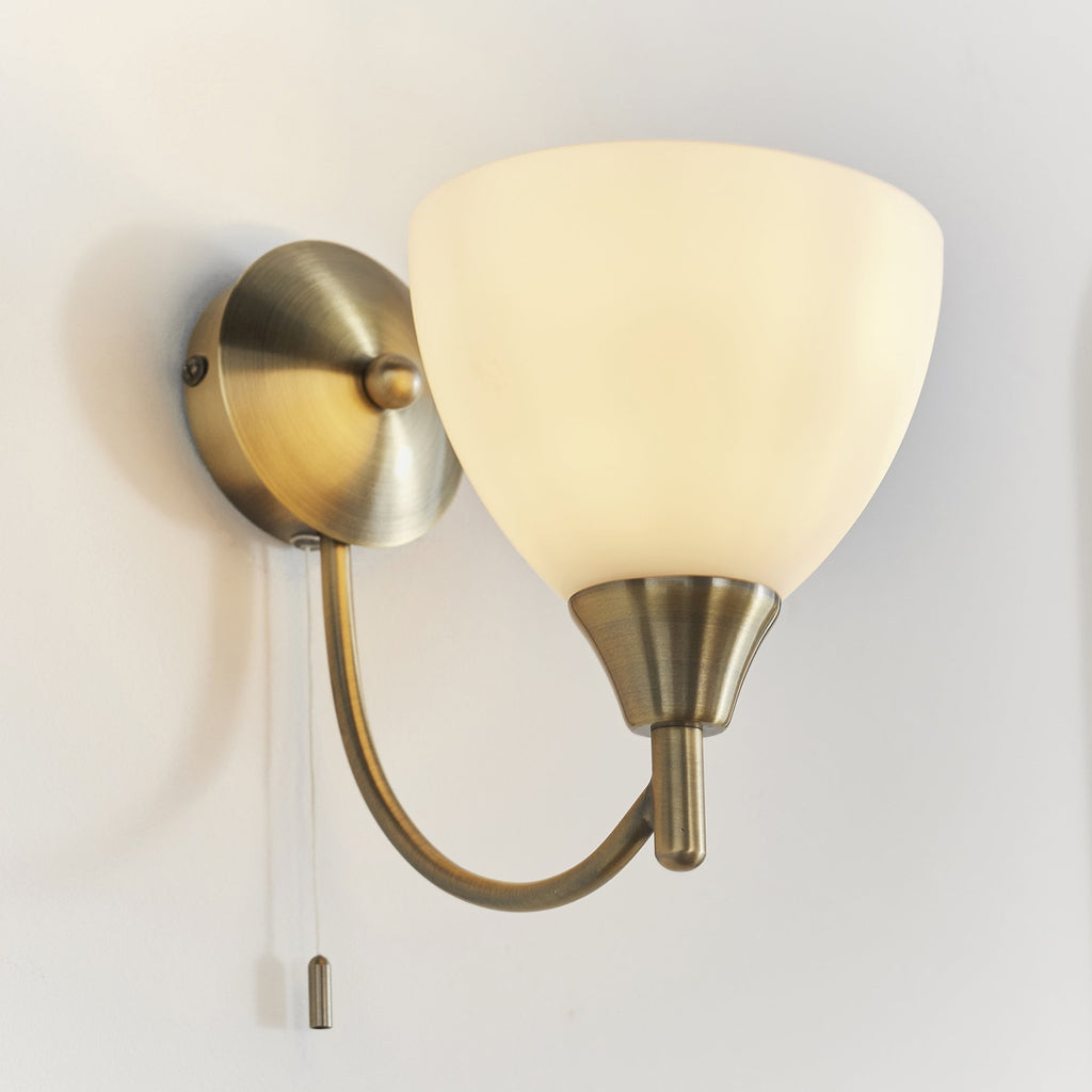 1805-1AN Alton 1 Light Wall Light Brass Opal