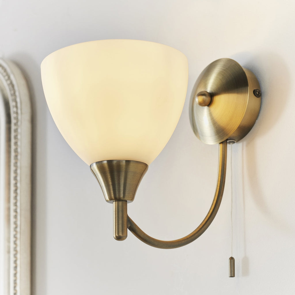 1805-1AN Alton 1 Light Wall Light Brass Opal