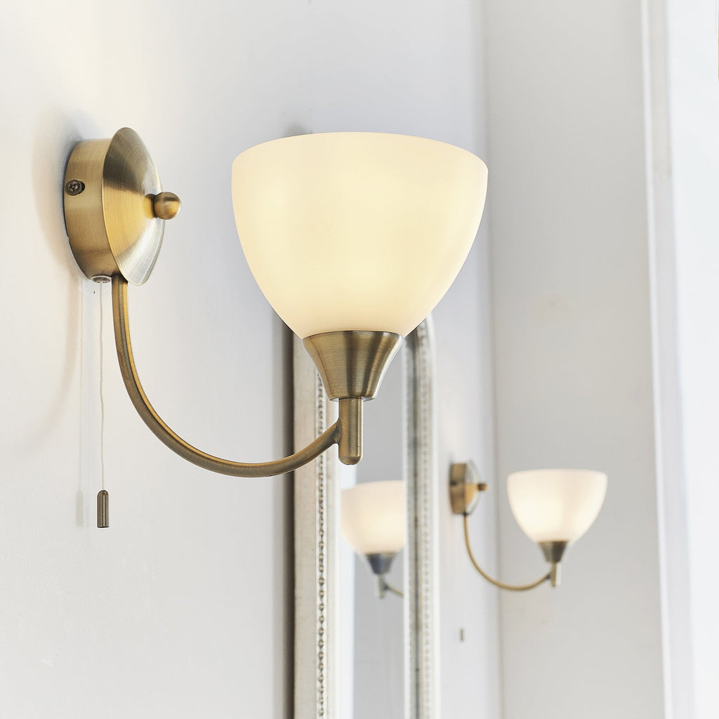 1805-1AN Alton 1 Light Wall Light Brass Opal