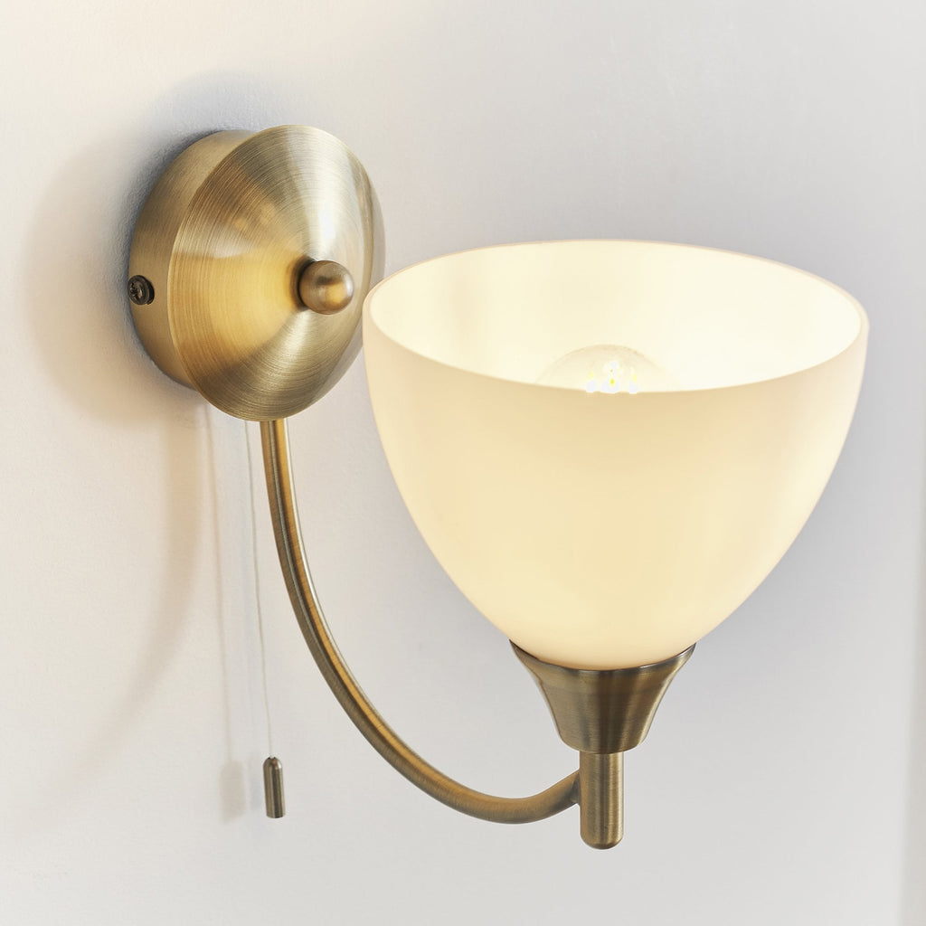 1805-1AN Alton 1 Light Wall Light Brass Opal