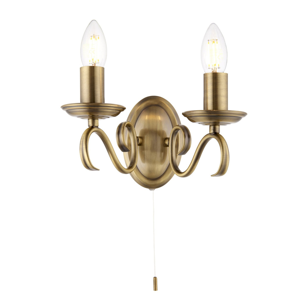 2030-2AN Bernice 2 Light Wall Light Brass (S)
