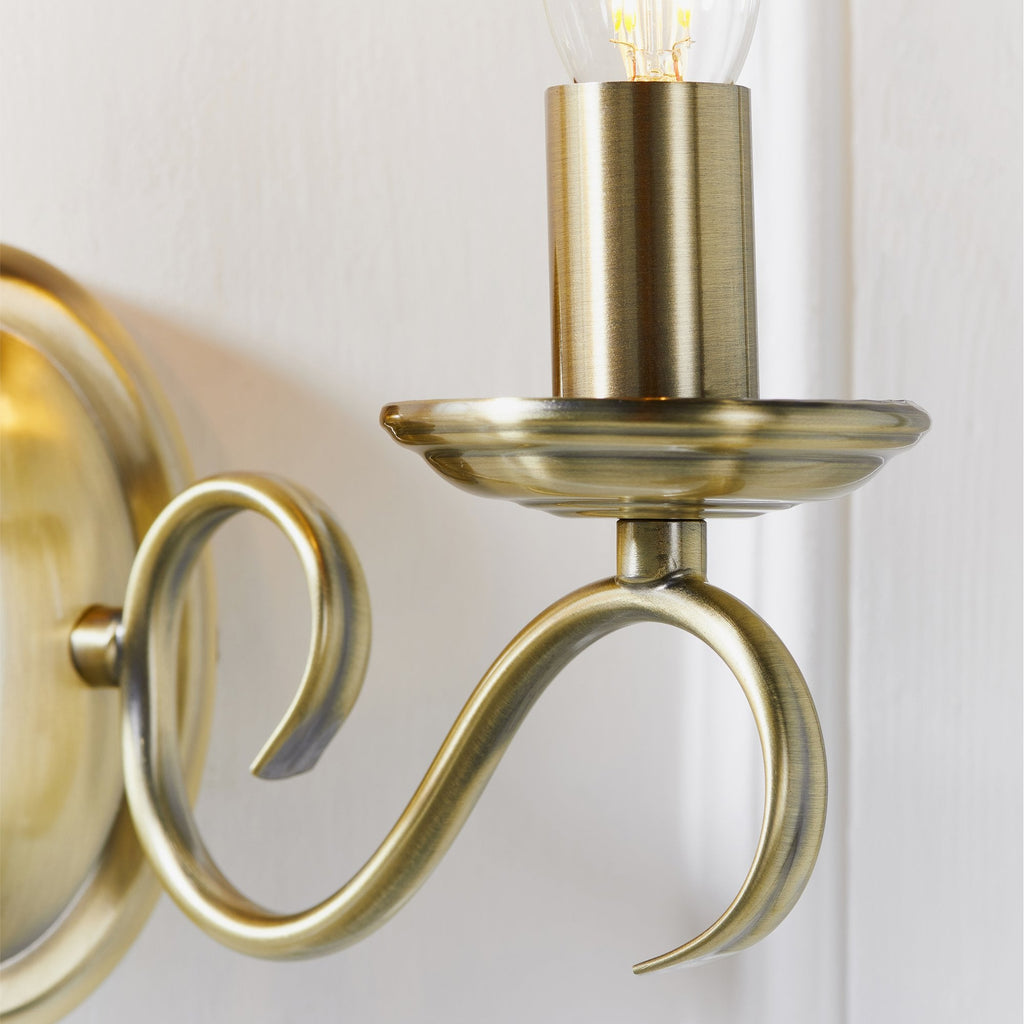 2030-2AN Bernice 2 Light Wall Light Brass (S)