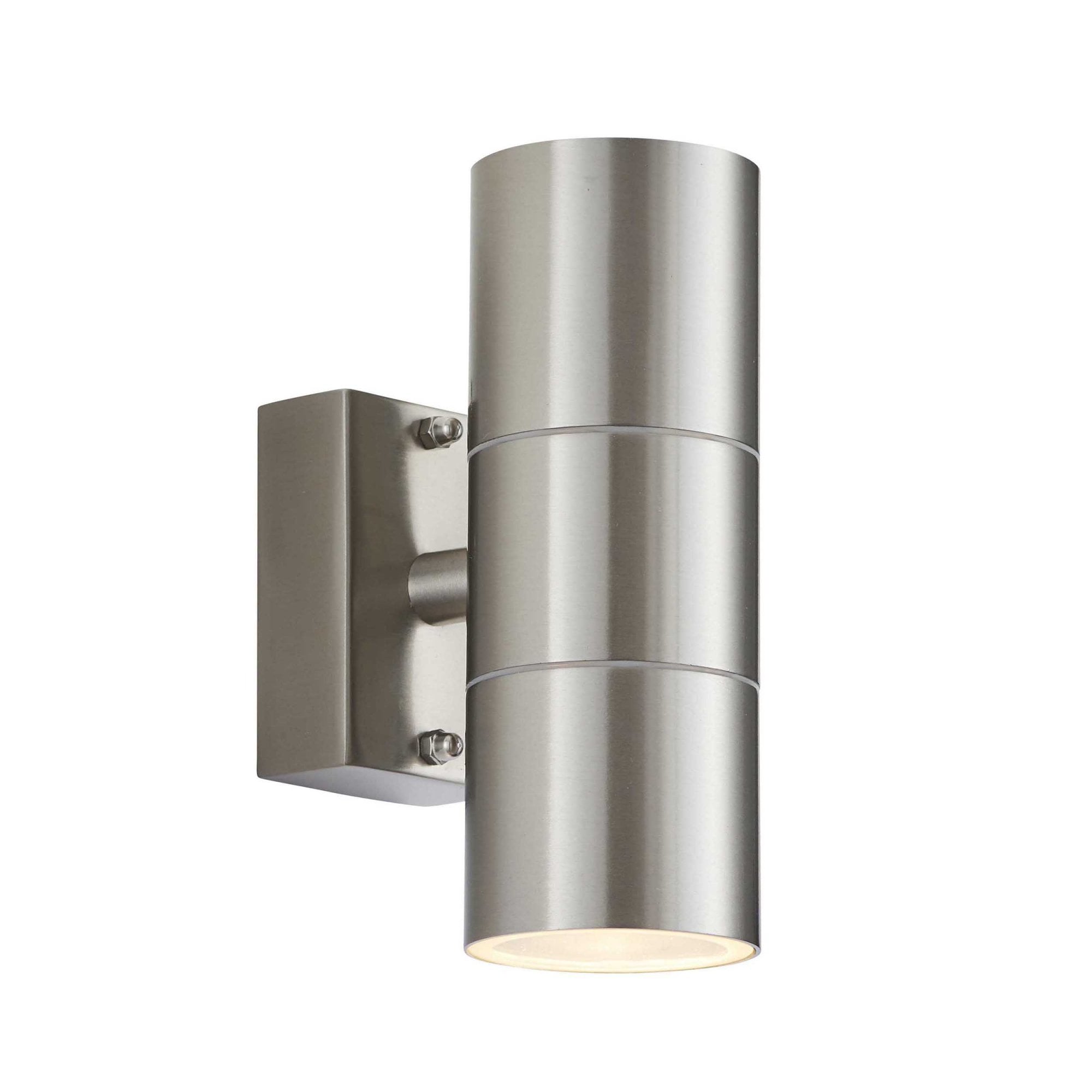 EL-40095 Canon 2 Light Outdoor Wall Light Steel Clear