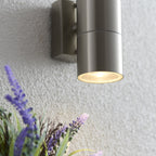 EL-40095 Canon 2 Light Outdoor Wall Light Steel Clear