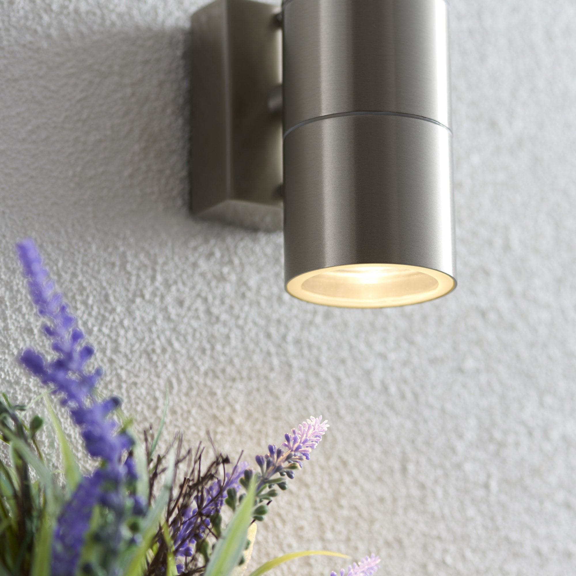 EL-40095 Canon 2 Light Outdoor Wall Light Steel Clear