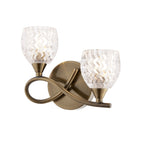 BOYER-2WBAB-L Boyer 2 Light Wall Light Brass Clear (S)