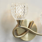 BOYER-2WBAB-L Boyer 2 Light Wall Light Brass Clear (S)