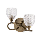 BOYER-2WBAB-L Boyer 2 Light Wall Light Brass Clear (S)
