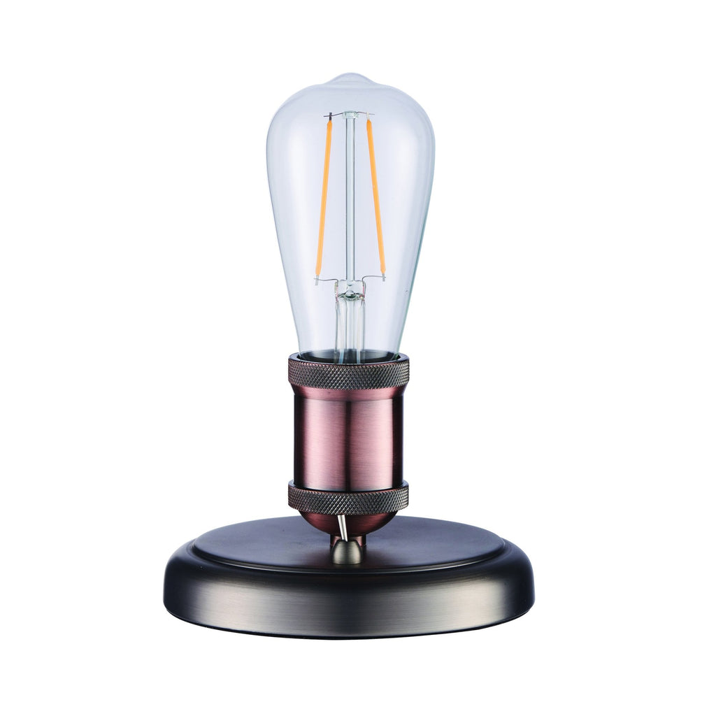 Hal 1 Light Table  Lamp Pewter Copper