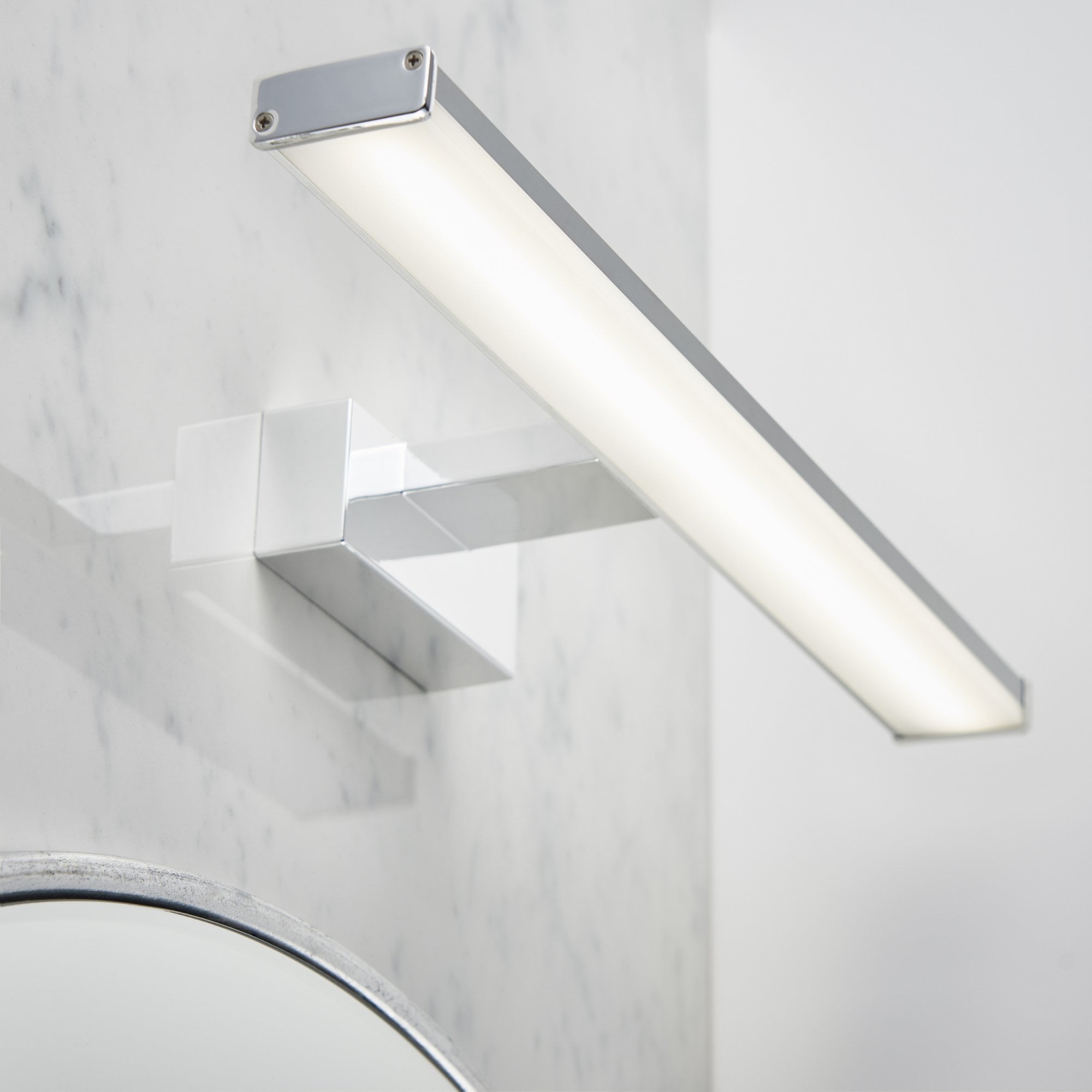 76658 Axis LED 1 Light Bathroom Wall Light Chrome Frosted