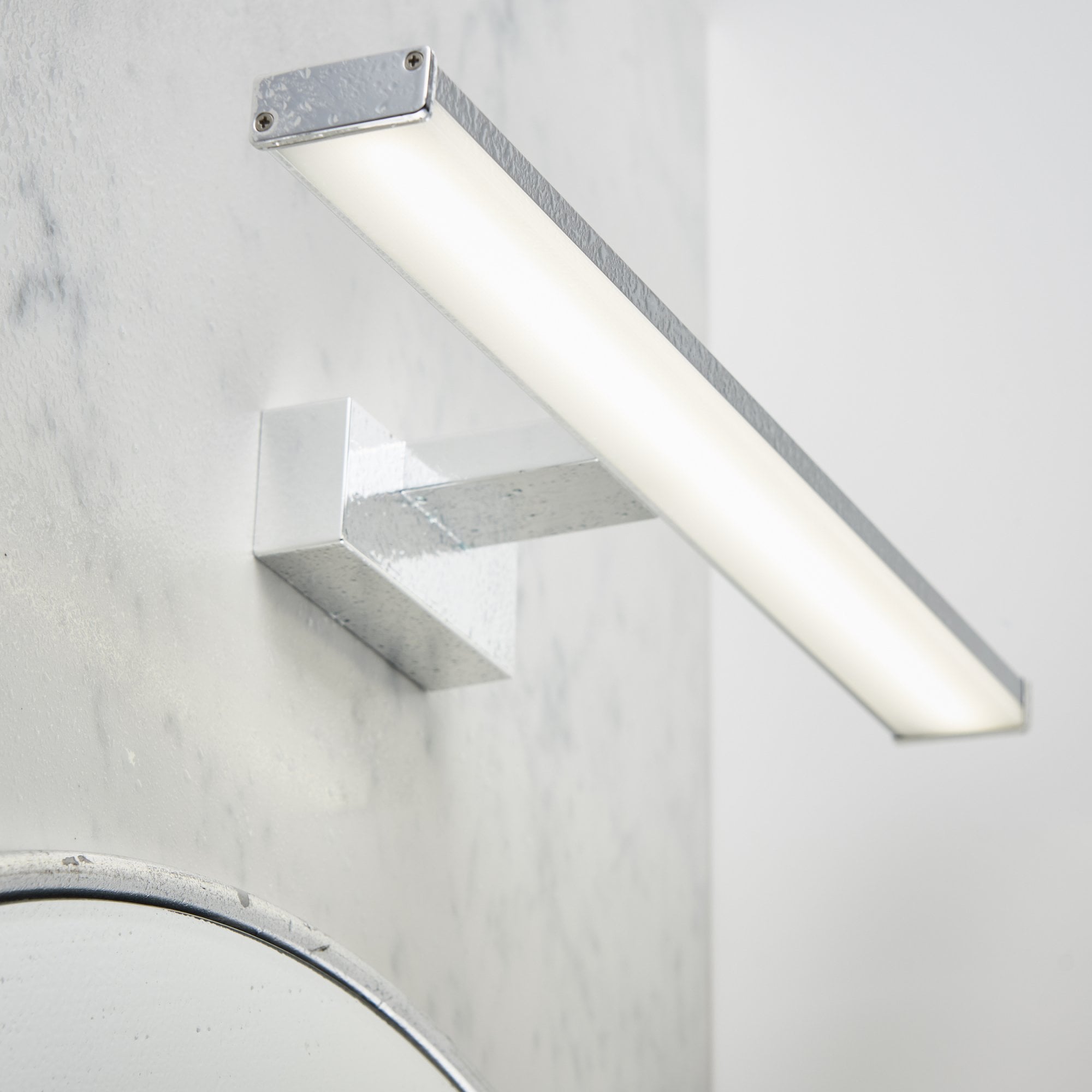 76658 Axis LED 1 Light Bathroom Wall Light Chrome Frosted