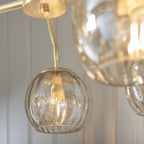 91969 Dimple 5 Light Pendant Brass Champagne