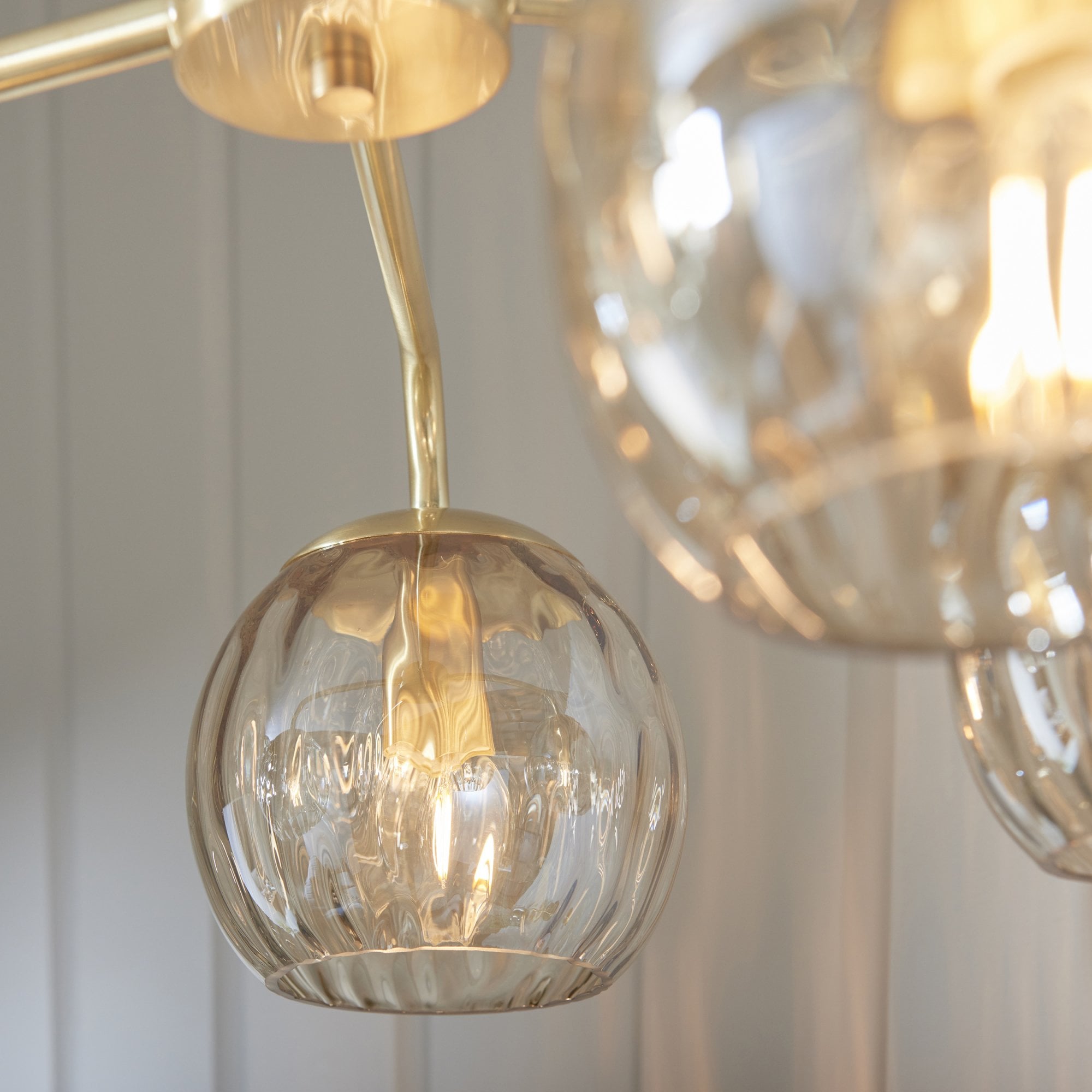 91969 Dimple 5 Light Pendant Brass Champagne