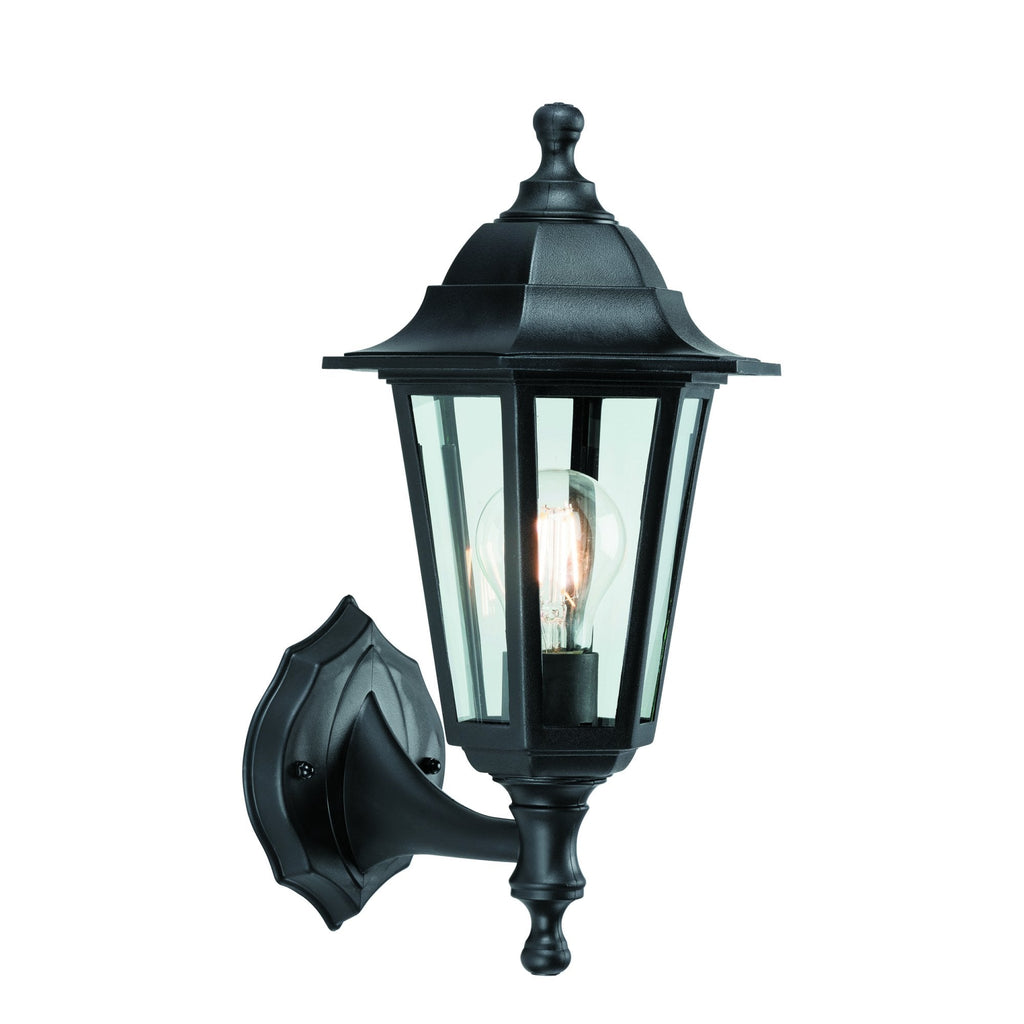 EL-40045 Bayswater 1 Light Outdoor Wall Light Black Clear