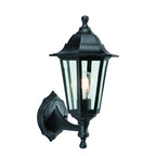 EL-40045 Bayswater 1 Light Outdoor Wall Light Black Clear