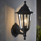 EL-40045 Bayswater 1 Light Outdoor Wall Light Black Clear