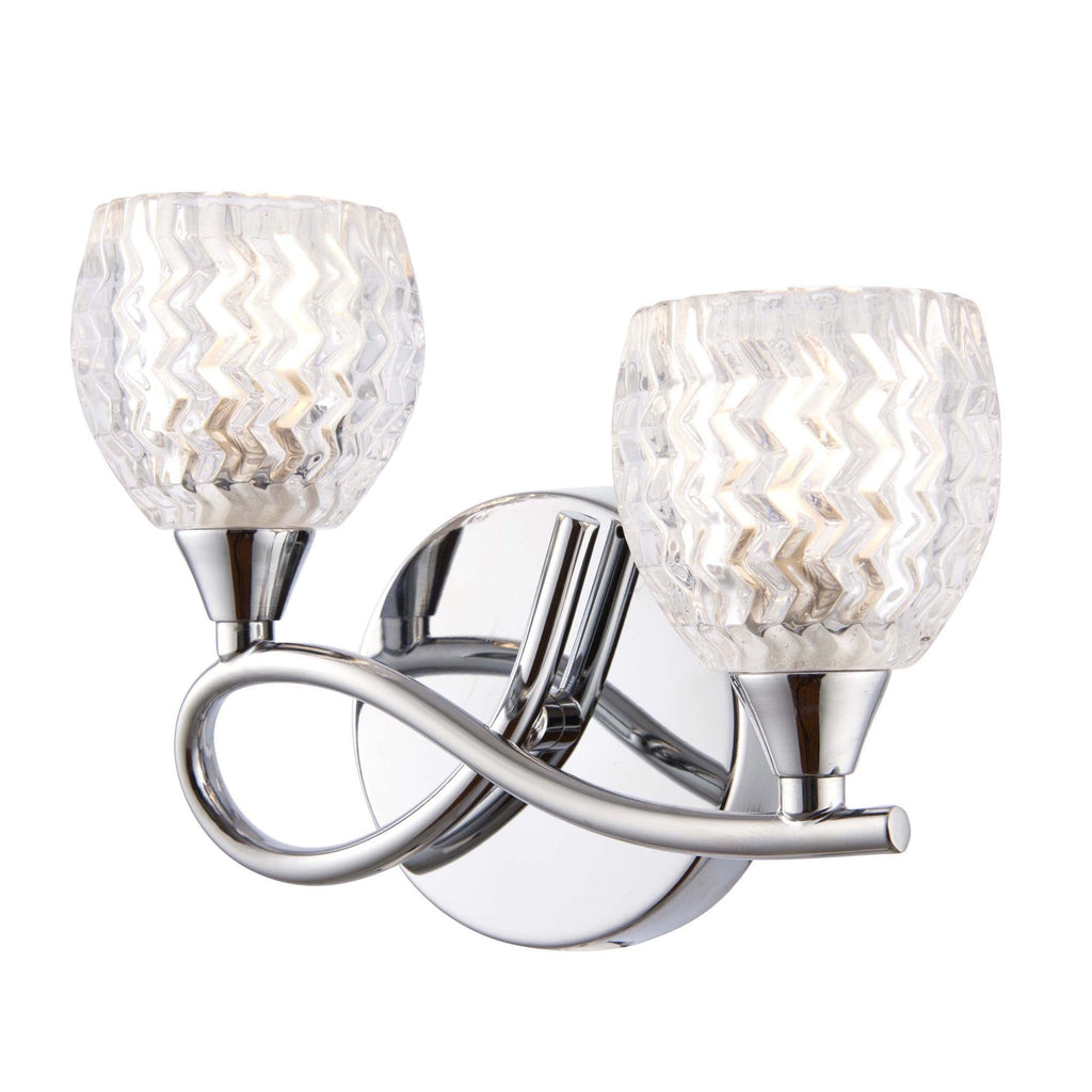 BOYER-2WBCH-L Boyer 2 Light Wall Light Chrome Clear