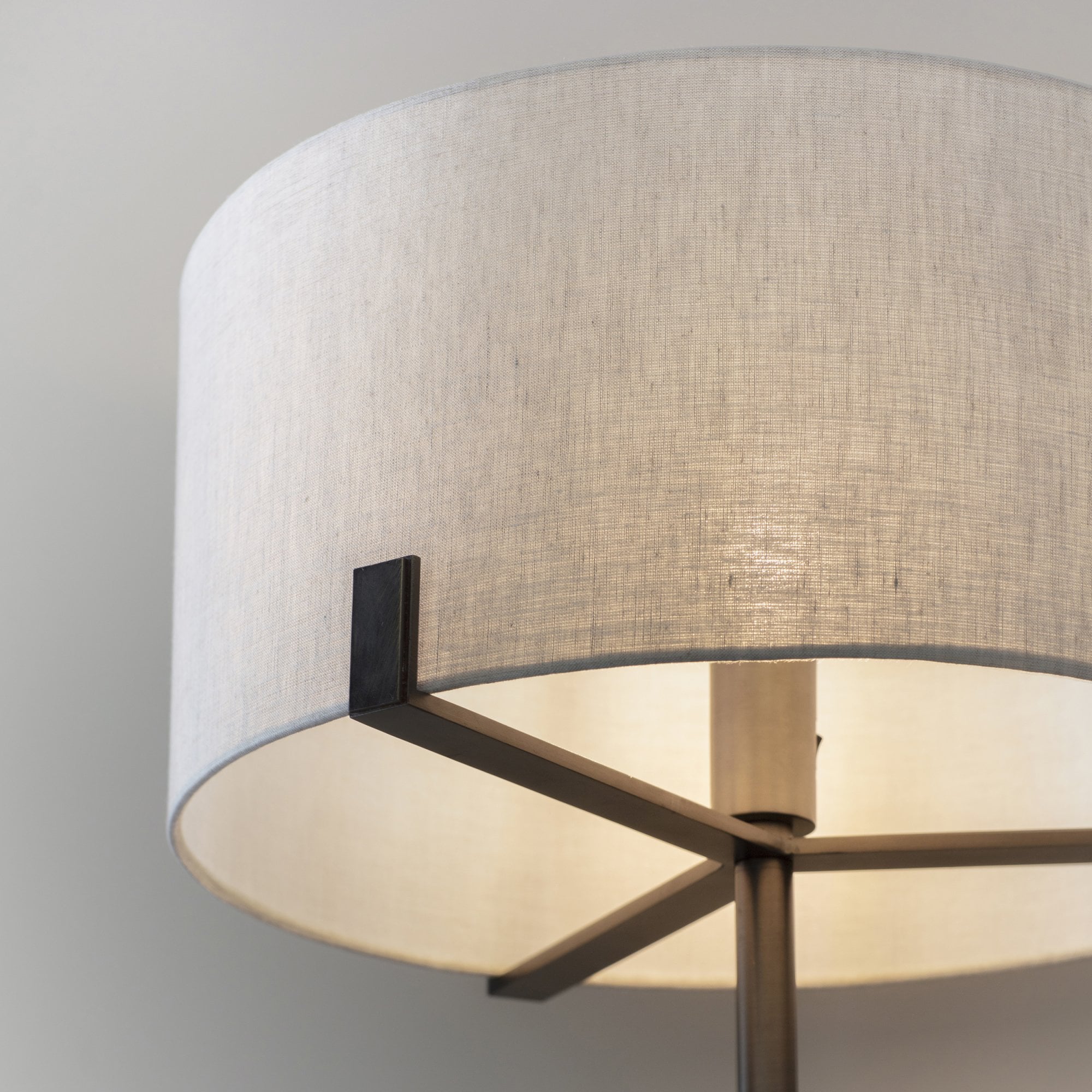 72634 Hayfield 1 Light Floor Lamp Bronze Linen