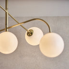 75939 Otto 5 Light Semi Flush Ceiling Light Brass Opal