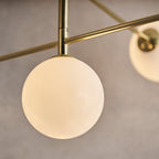 75939 Otto 5 Light Semi Flush Ceiling Light Brass Opal