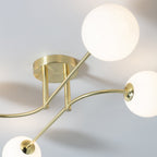 75959 Otto 4 Light Semi Flush Ceiling Light Brass Opal