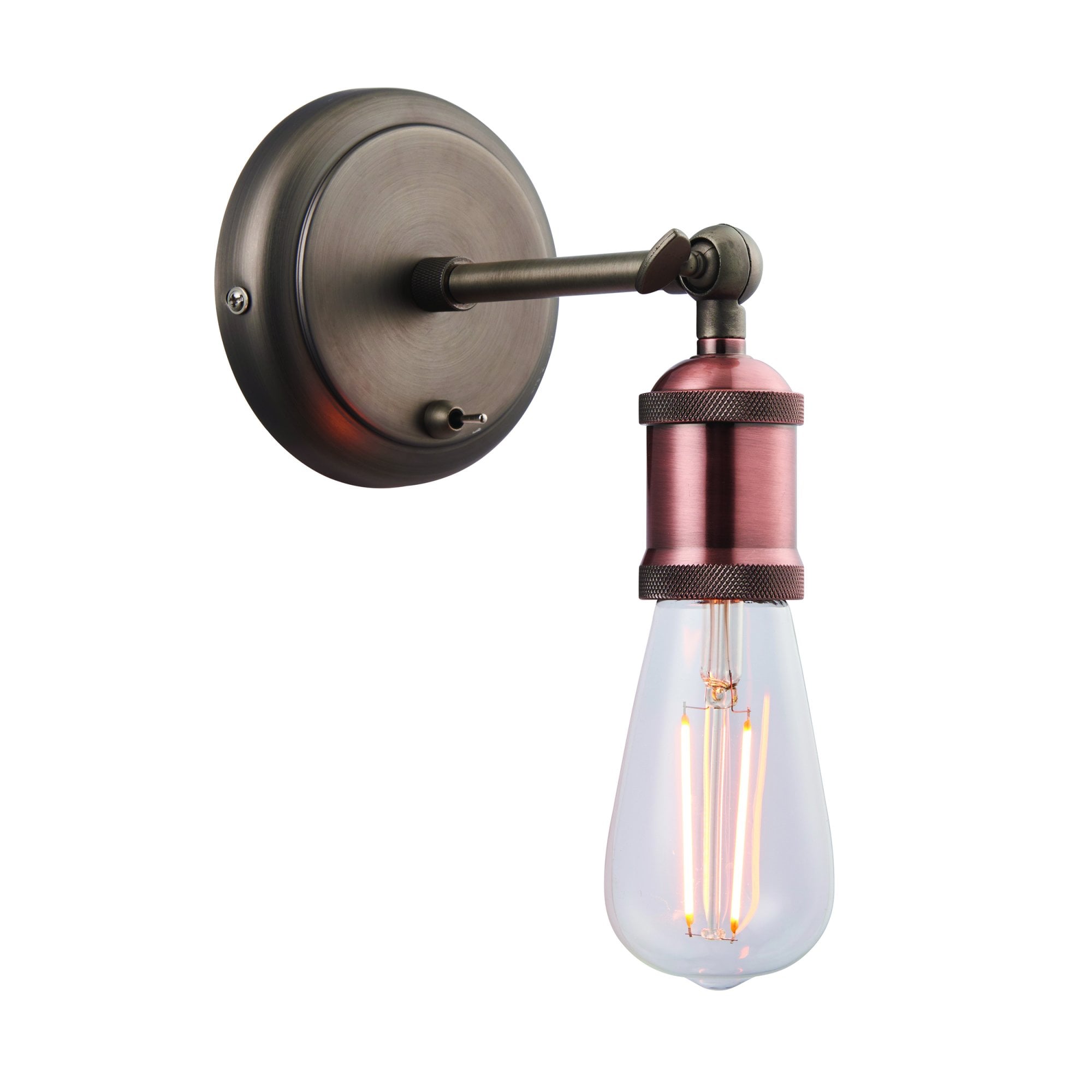 76338 Hal 1 Light Wall Light Pewter Copper