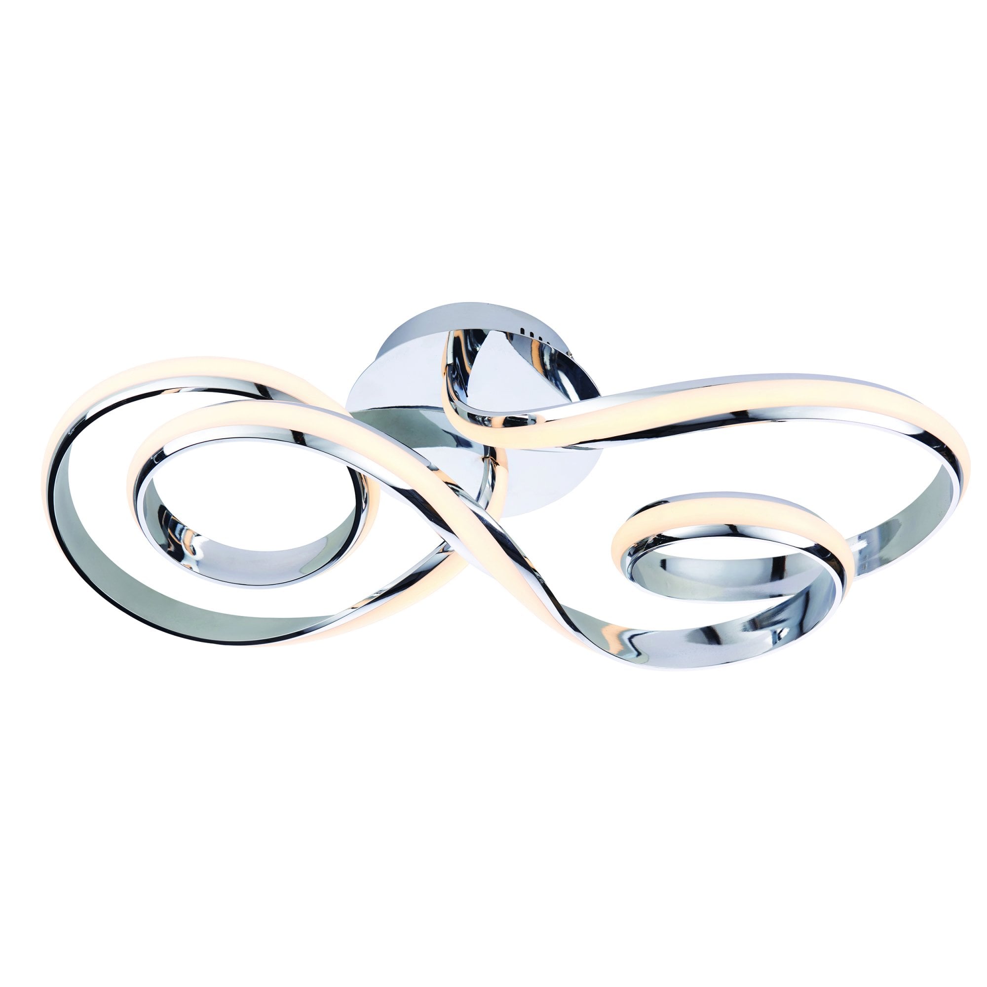 76393 Aria LED 1 Light Semi Flush Ceiling Light Chrome White
