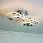 76393 Aria LED 1 Light Semi Flush Ceiling Light Chrome White