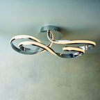 76393 Aria LED 1 Light Semi Flush Ceiling Light Chrome White