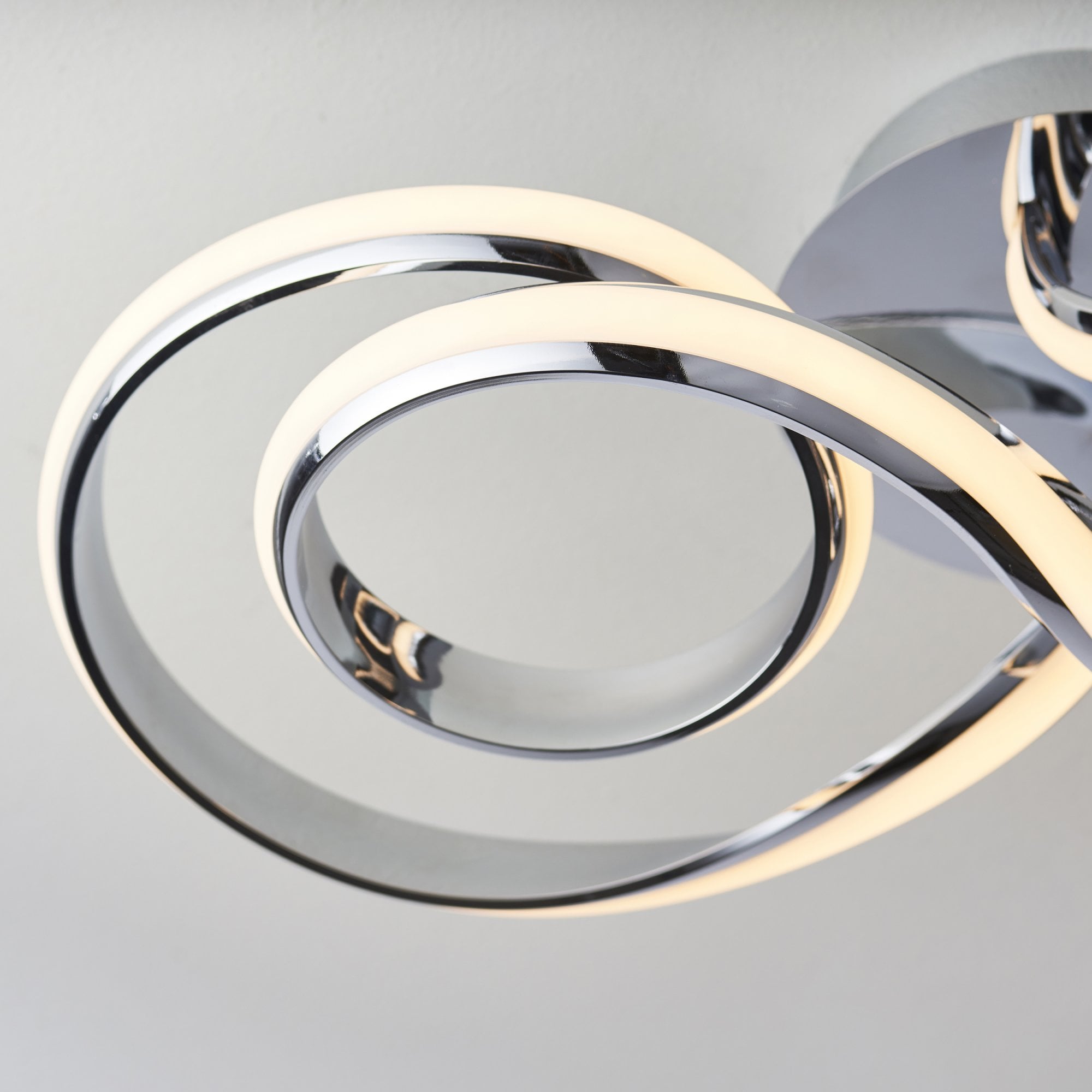 76393 Aria LED 1 Light Semi Flush Ceiling Light Chrome White