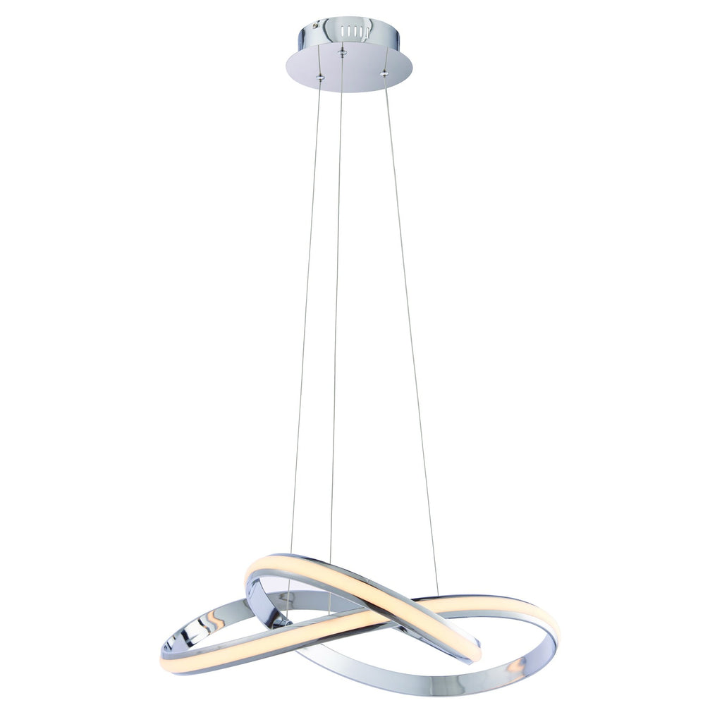 76394 Aria LED 1 Light Pendant Chrome White