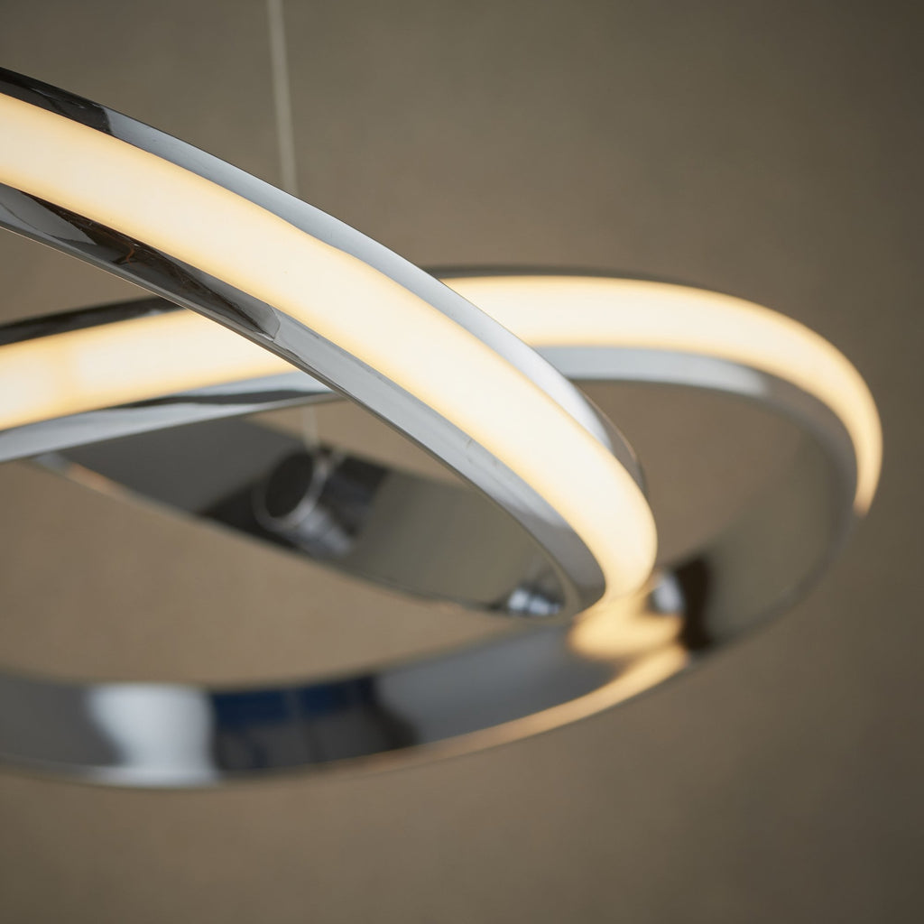 76394 Aria LED 1 Light Pendant Chrome White