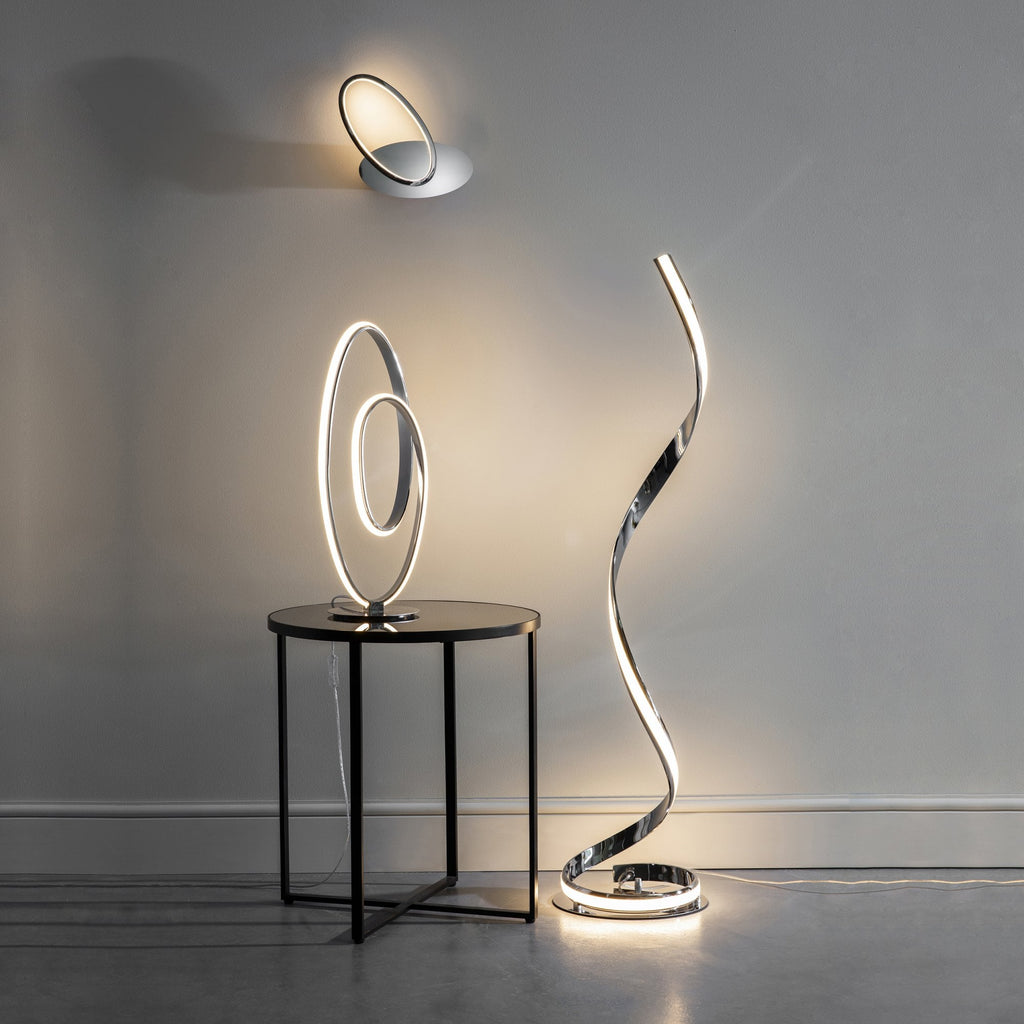 76395 Aria LED 1 Light Floor Lamp Chrome Acrylic