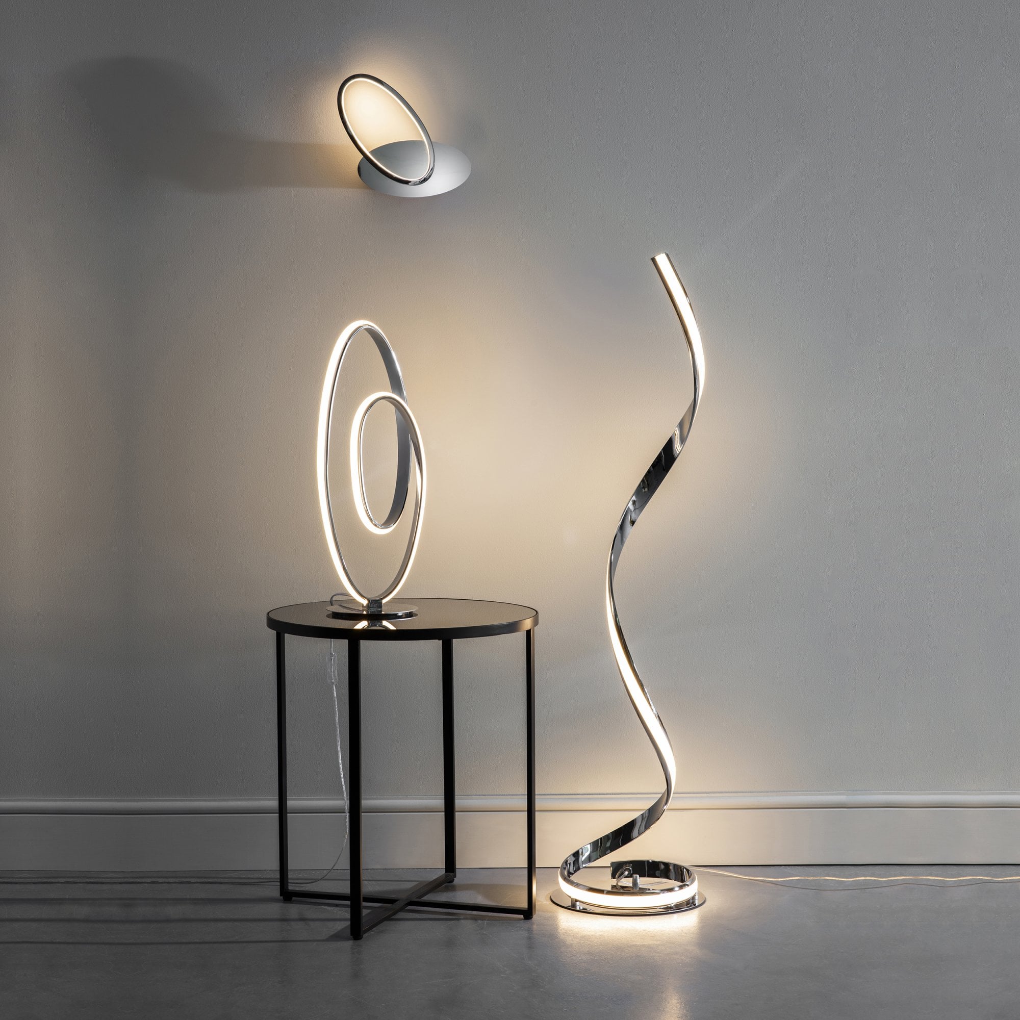 76395 Aria LED 1 Light Floor Lamp Chrome Acrylic