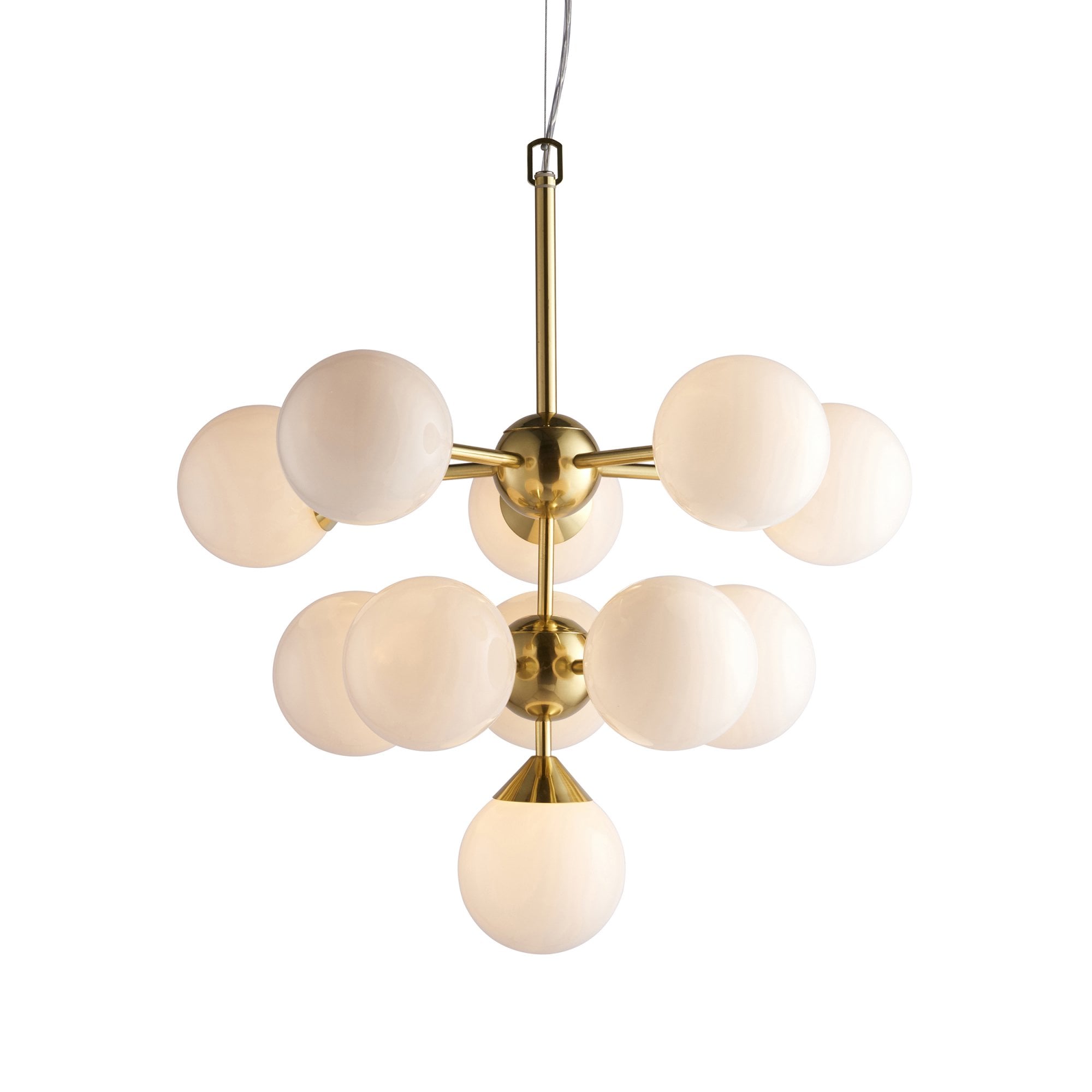 76500 Oscar 11 Light Pendant Brass White