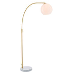 76613 Otto 1 Light Floor Lamp Brass White Opal
