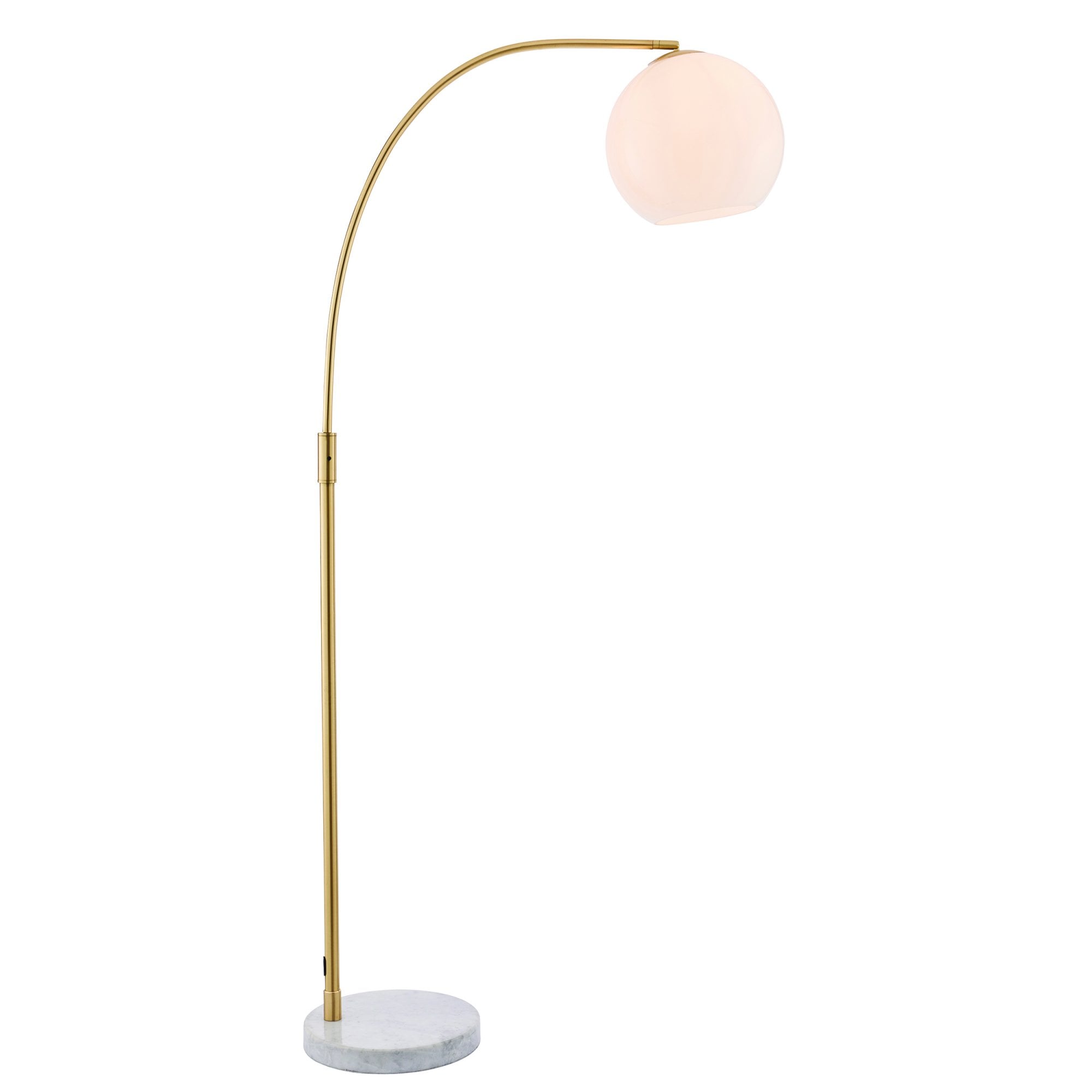 76613 Otto 1 Light Floor Lamp Brass White Opal