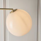 76613 Otto 1 Light Floor Lamp Brass White Opal