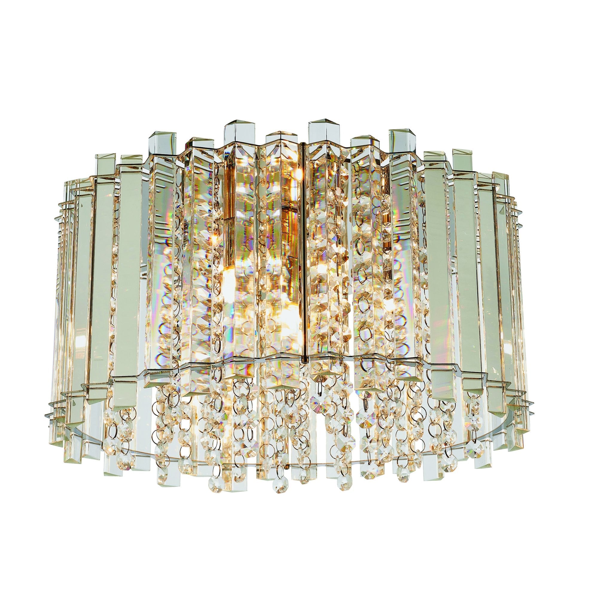 78698 Hanna 4 Light Flush Ceiling Light Crystal Chrome