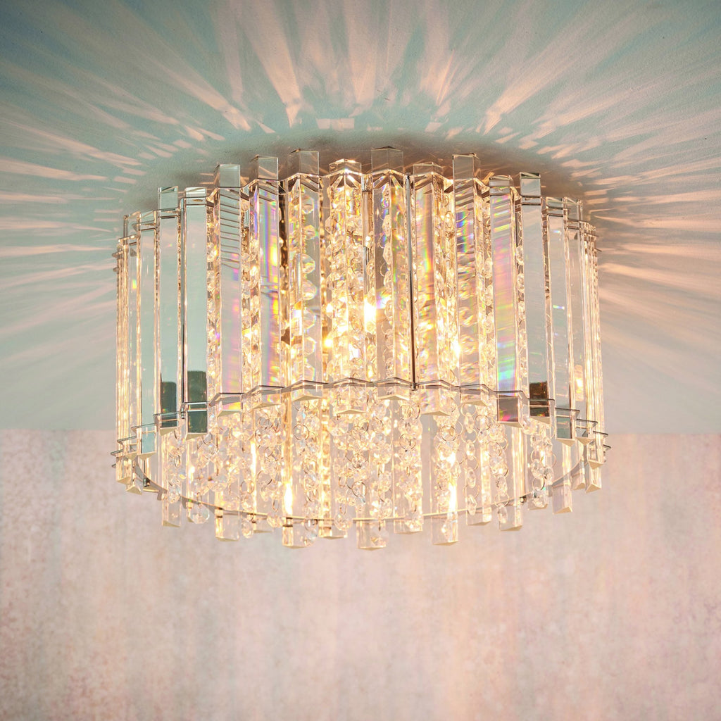 78698 Hanna 4 Light Flush Ceiling Light Crystal Chrome