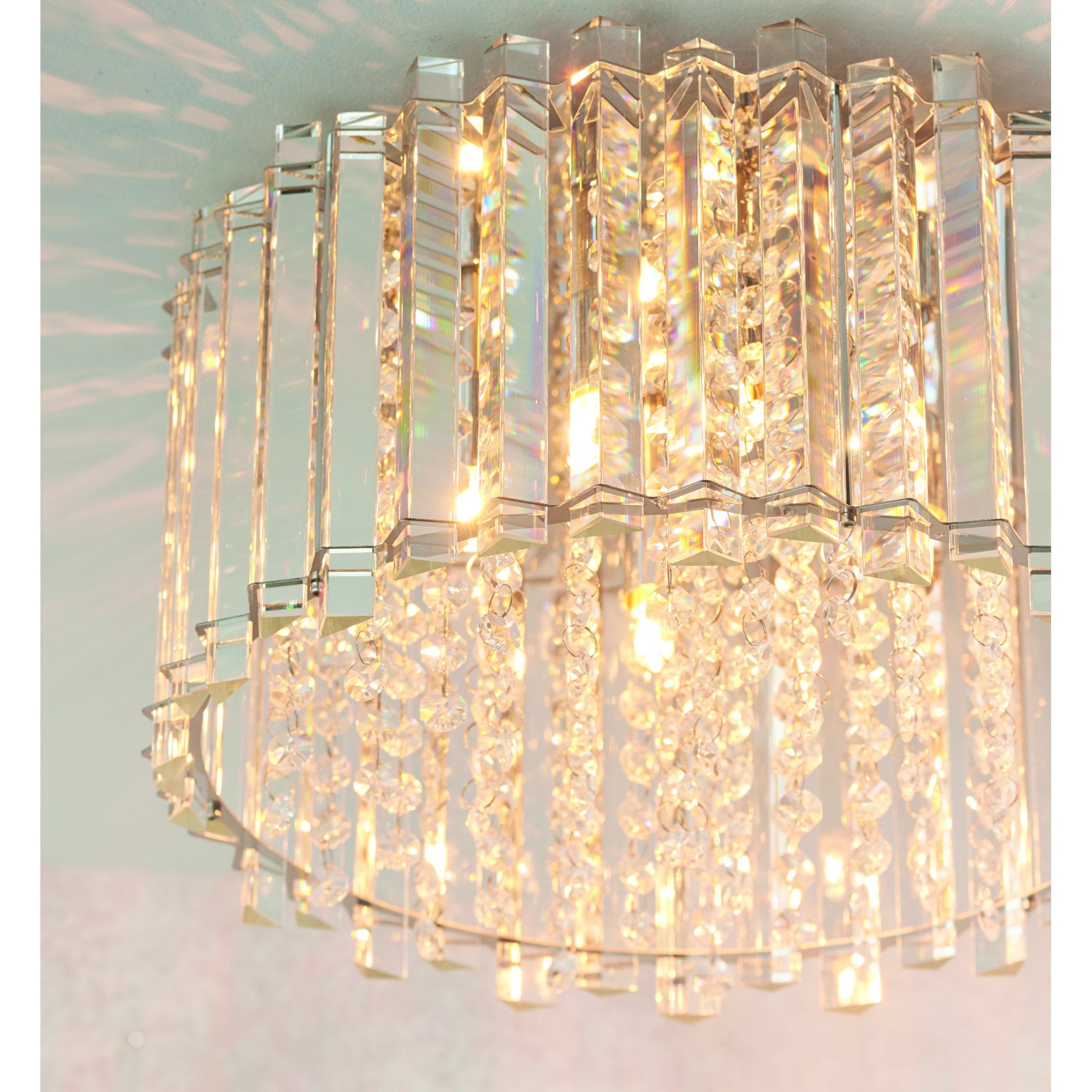 78698 Hanna 4 Light Flush Ceiling Light Crystal Chrome