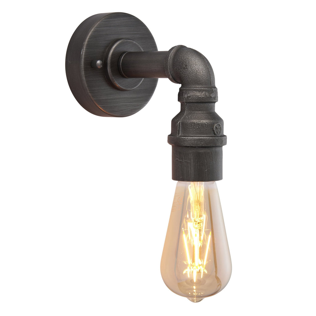 78765 Pipe 1 Light Wall Light Pewter