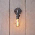 78765 Pipe 1 Light Wall Light Pewter